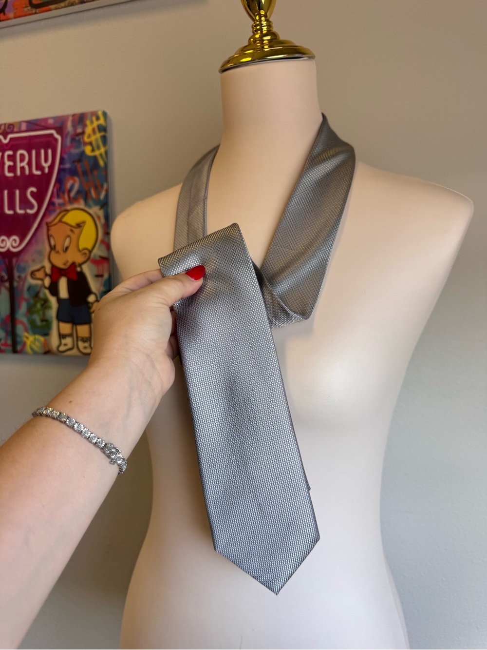 NEW Mens Michael Kors Classic Silver Men's Necktie